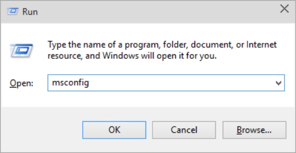 run msconfig