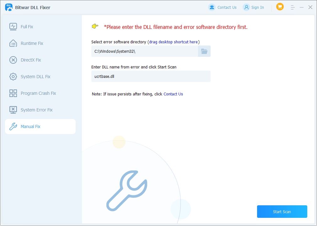 Bitwar DLL Fixer 6-manual fix-ucrtbase.dll