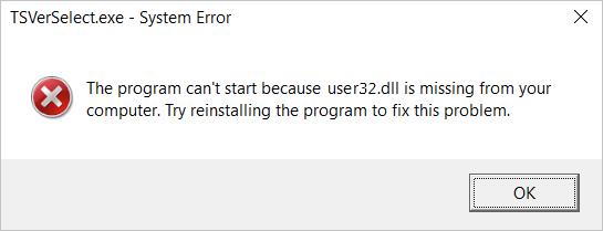 user32.DLL error