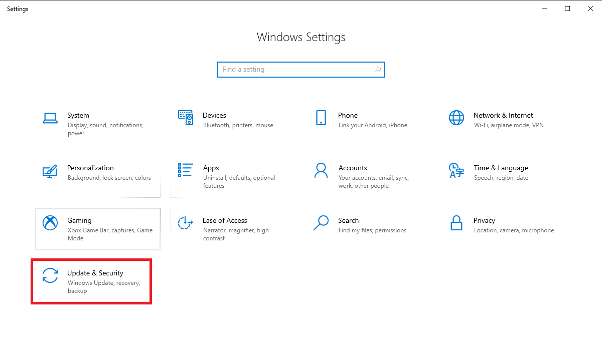 windows setting-update & security2