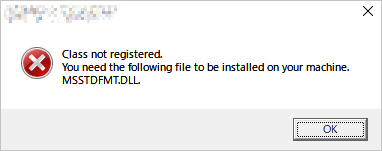 Msstdfmt.dll error